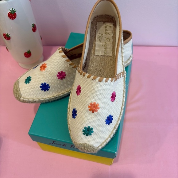 Jack Rogers Girls Colorful Floral Espadrilles NEW Size 4 - Picture 1 of 6